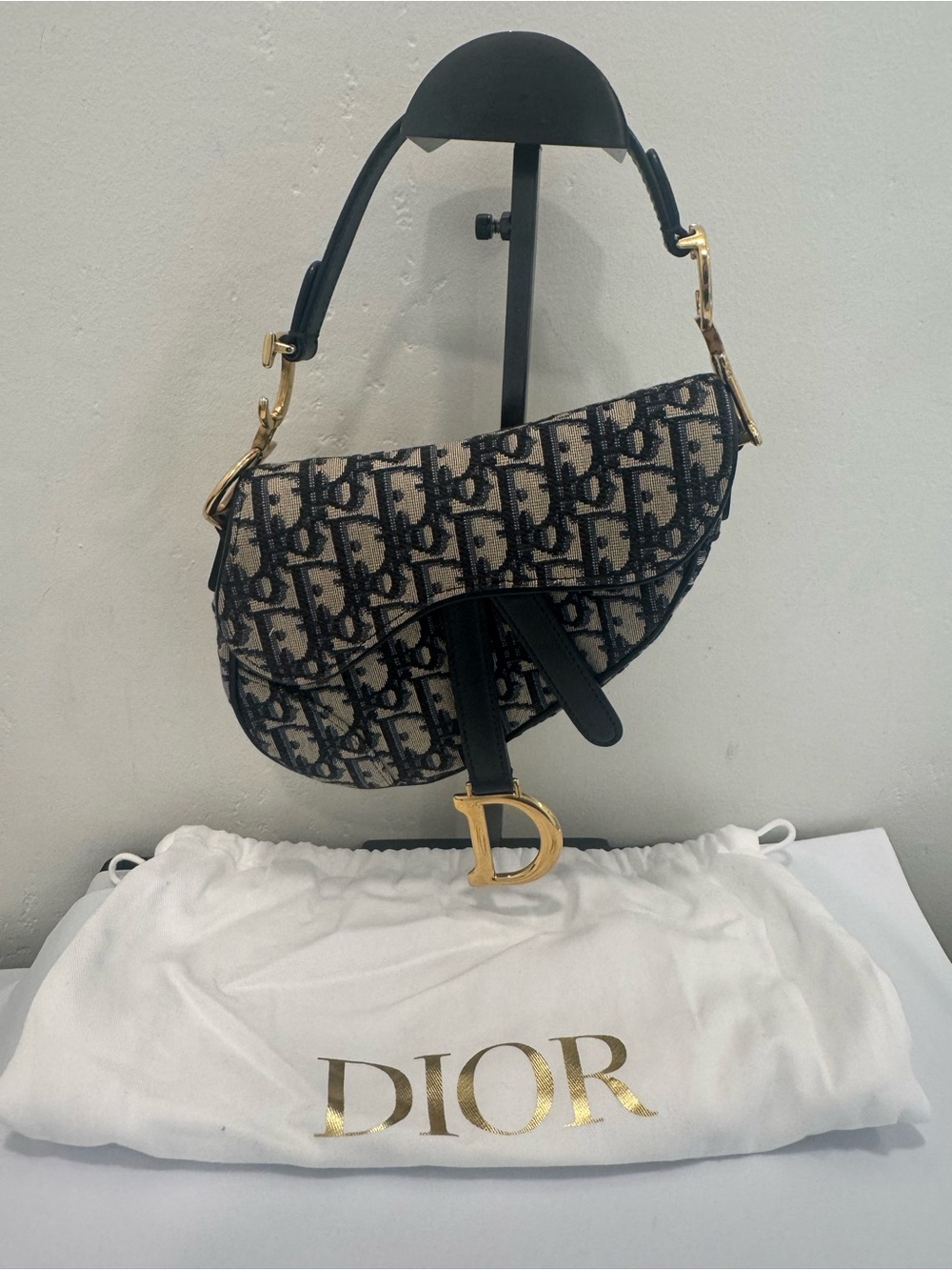 Dior Oblique mini Saddle Bag with Dustbag